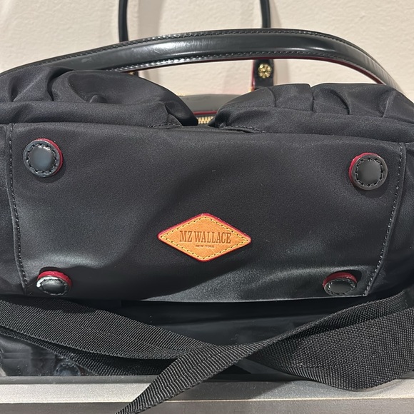 Black Nylon MZ Wallace Bag with Leather detail! Red lining! - Picture 5 of 8